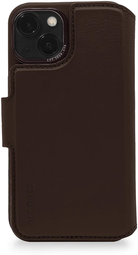 Tas DECODED Leather Detachable Wallet Case iPhone 14 Brown