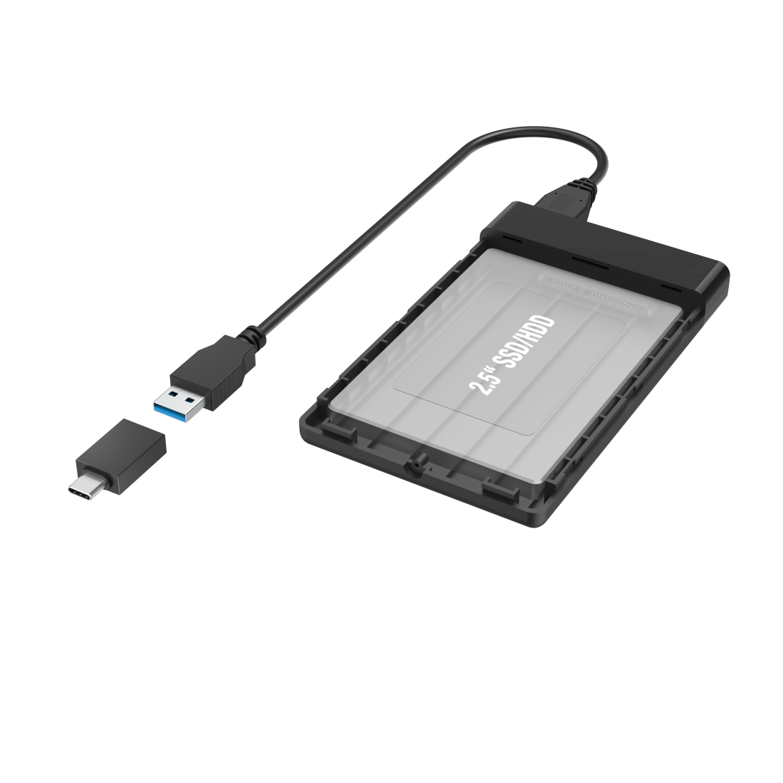 USB-behuizing voor harde schijf voor 2,5  SSD- en HDD-harde