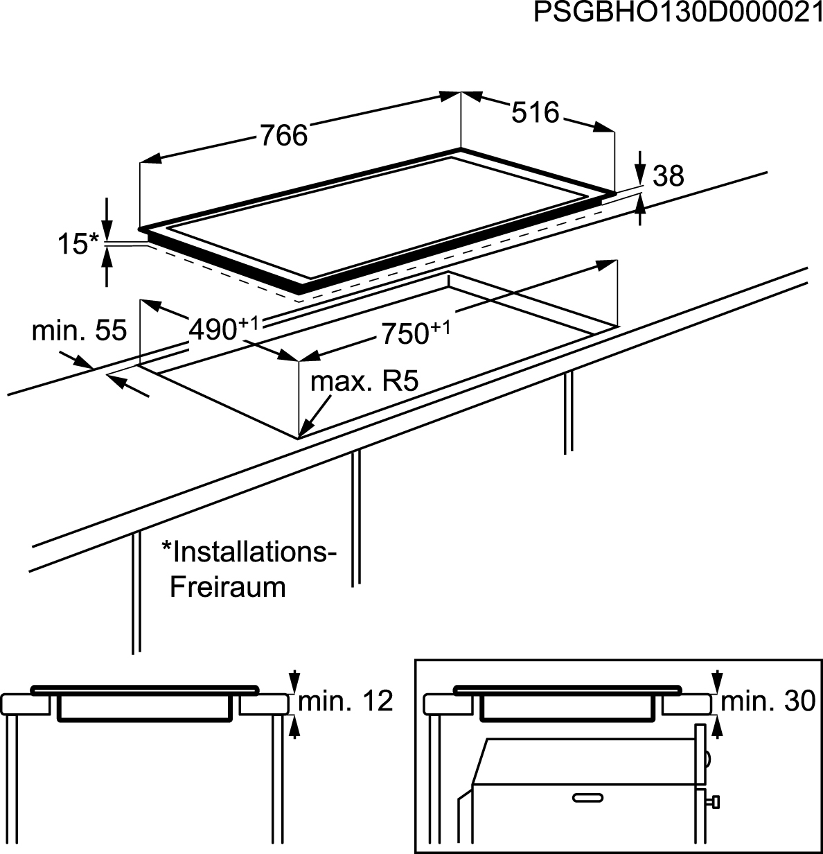 AEG HK854870XB Zwart Ingebouwd Keramisch 4 zone(s)