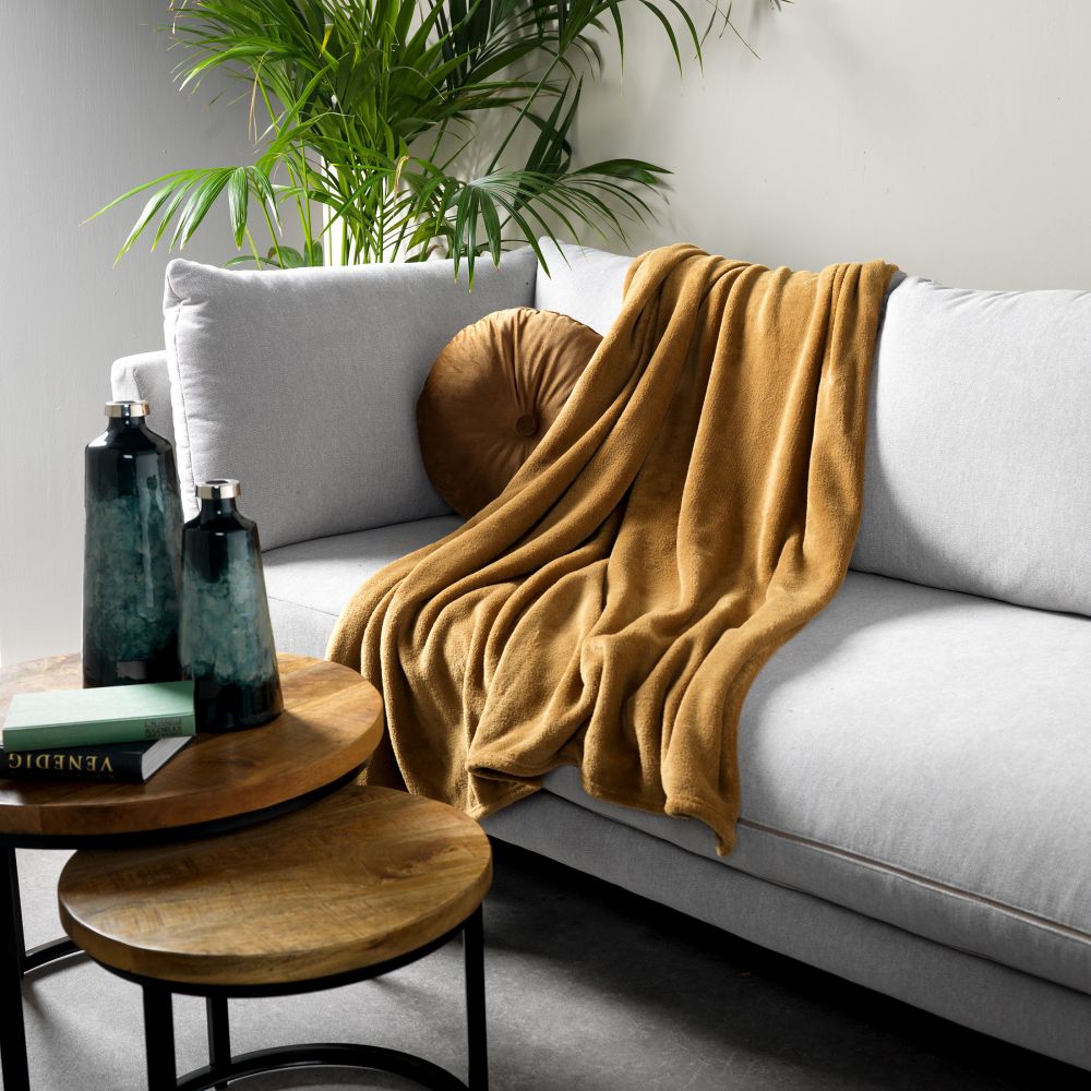 Plaid Dutch Decor HARVEY Tobacco Brown 150x200cm