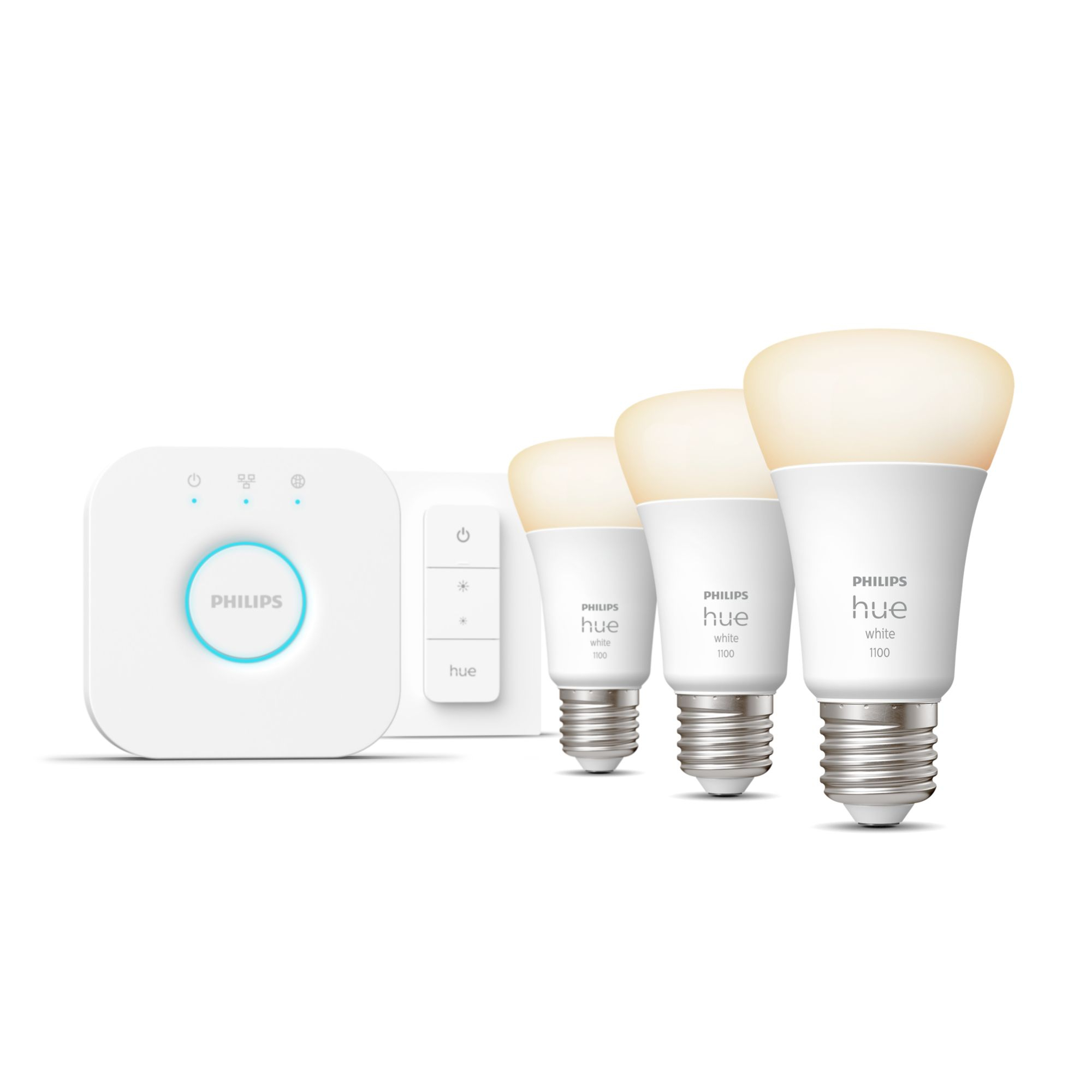 Starterkit PHILIPS HUE White E27 x3 + Bridge + Dimmer