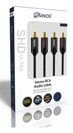 SHD3562 SINOX Aansluitkabel 2xRCA 1,5 mtr.