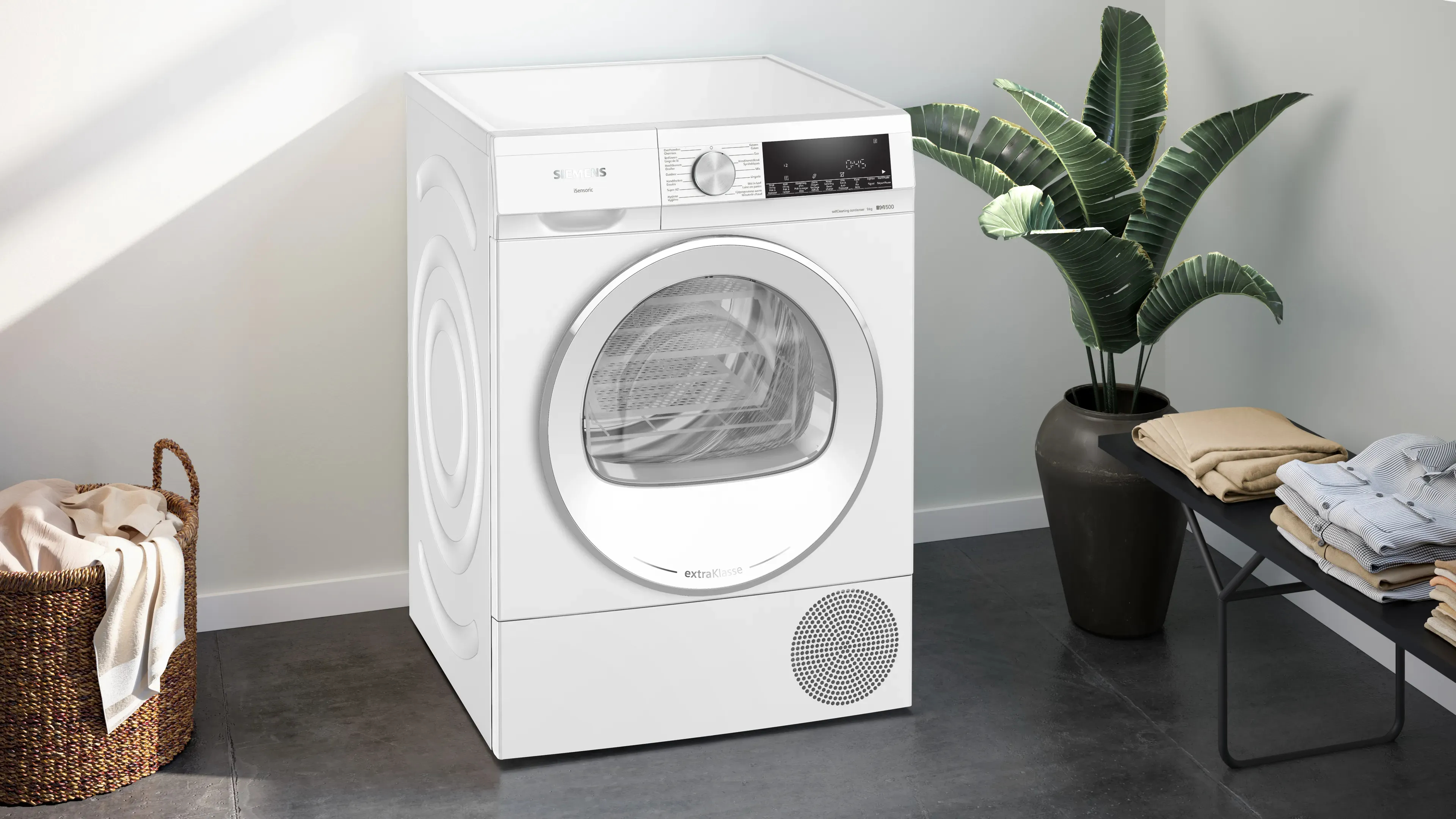 Siemens iQ500 WQ45G2D90 wasdroger Vrijstaand Voorbelading 9 kg Wit