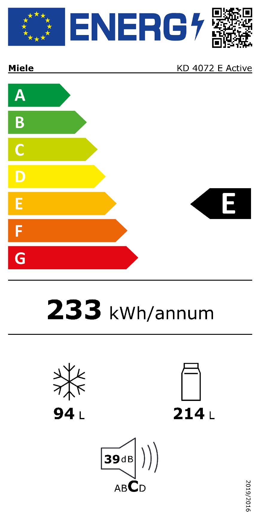 Miele Réfrigérateur Combiné KD4072EActiveEL