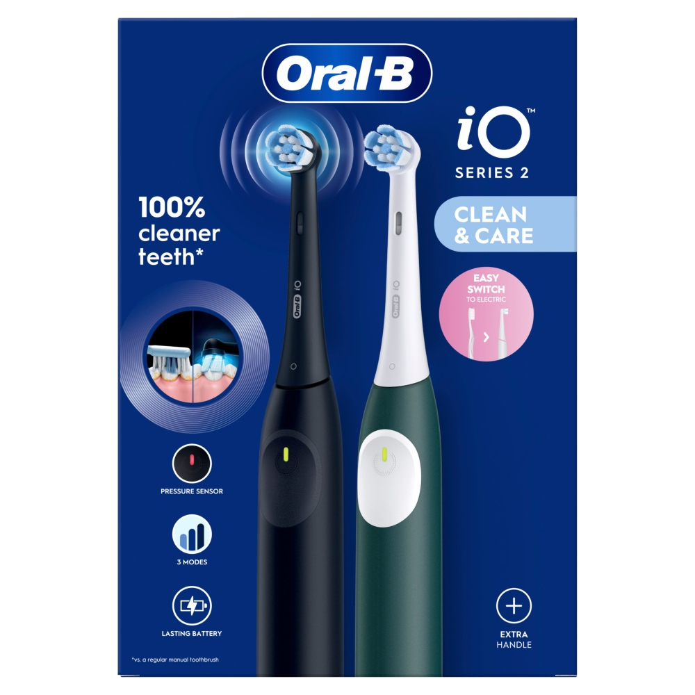 Elektrische tandenborstel ORAL-B 133536 iO series 2 / Duo: Night Black & Forest Green
