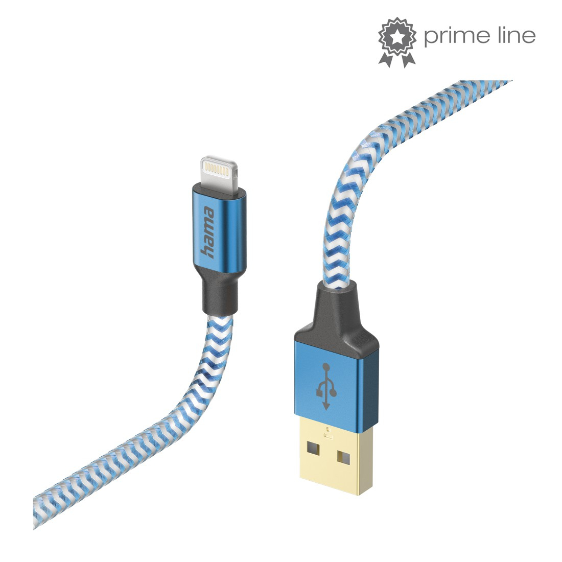 Kabel USB HAMA Reflective USB-A > Lightning 1.5m Blauw