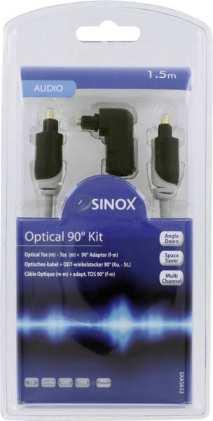 SXA5632 SINOX Aansluitkabel Toslink 1,5 mtr haaks