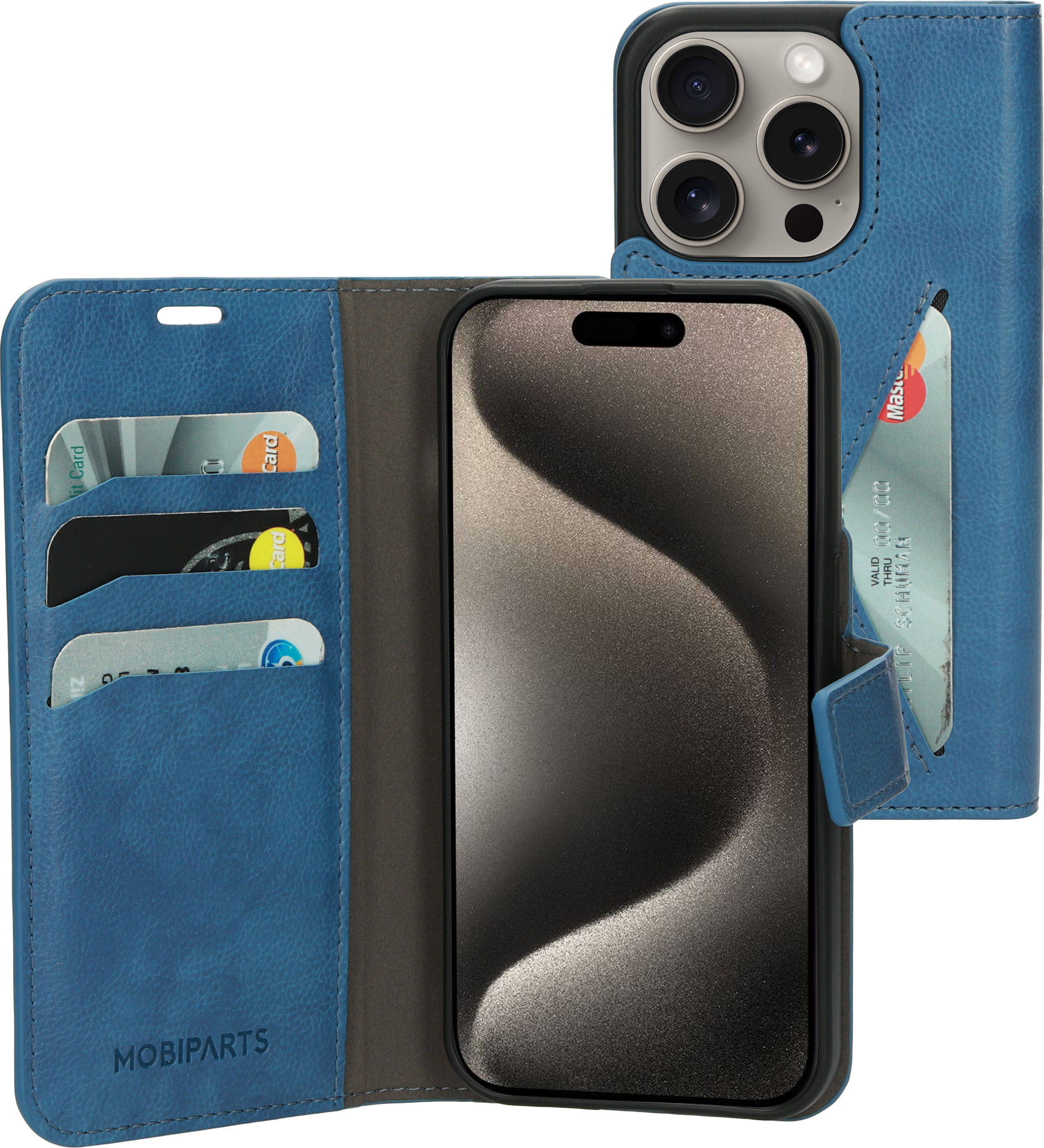 Mobiparts Classic Wallet coque de protection pour téléphones portables 15,5 cm (6.1") Étui avec portefeuille Bleu