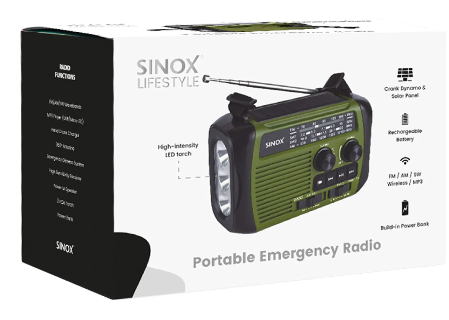FM/AM radio SINOX SXL5500 groen