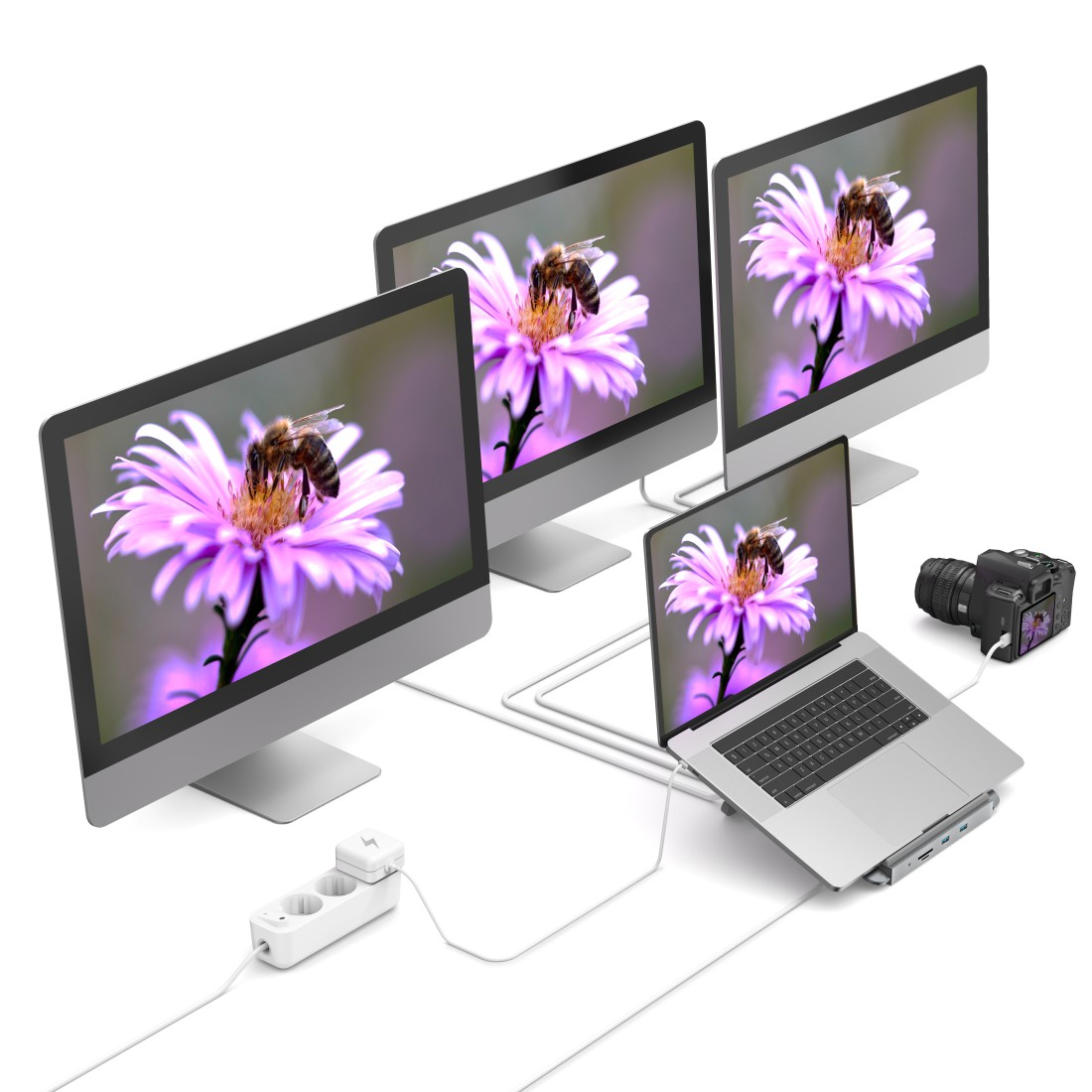 HAMA 12in1-USB-C-dockingstation met notebook-standaard