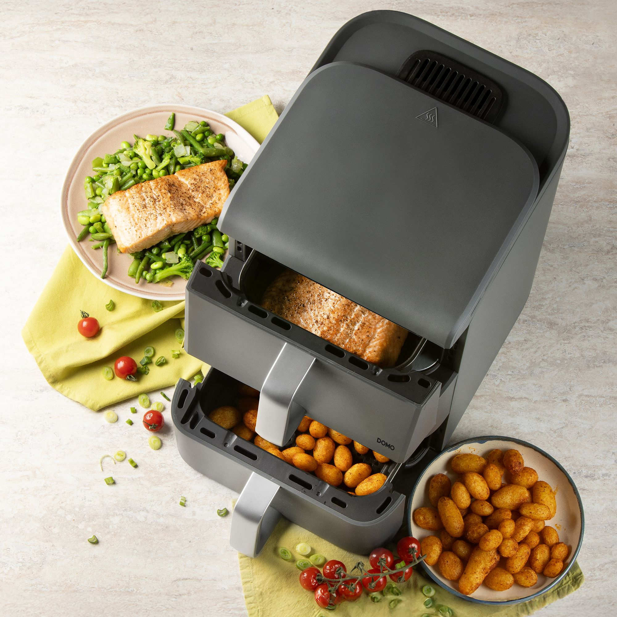 Heteluchtfriteuse Domo DO549FR dubbel verticaal