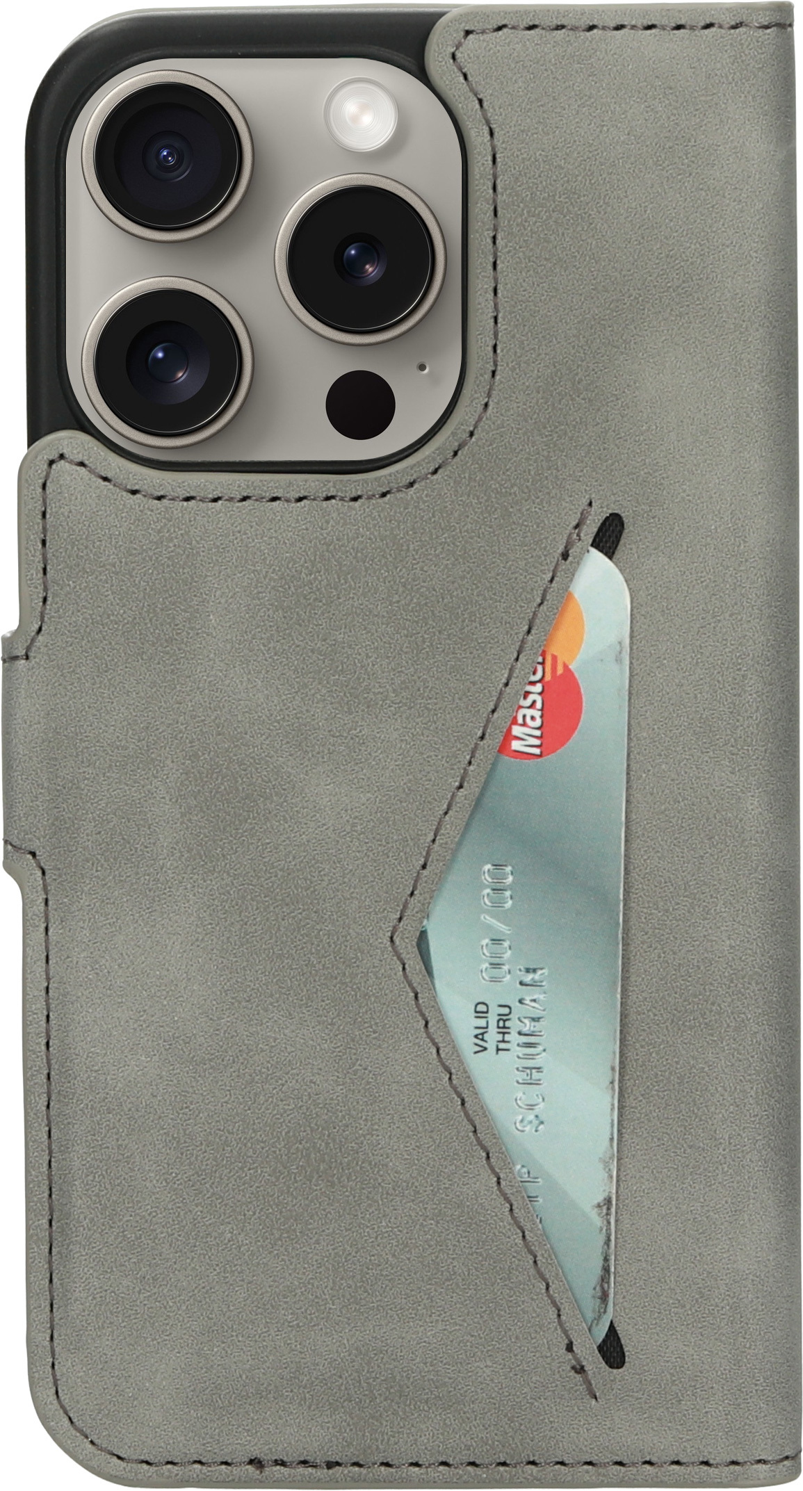Mobiparts Classic Wallet Case Apple iPhone 15 Pro Grey