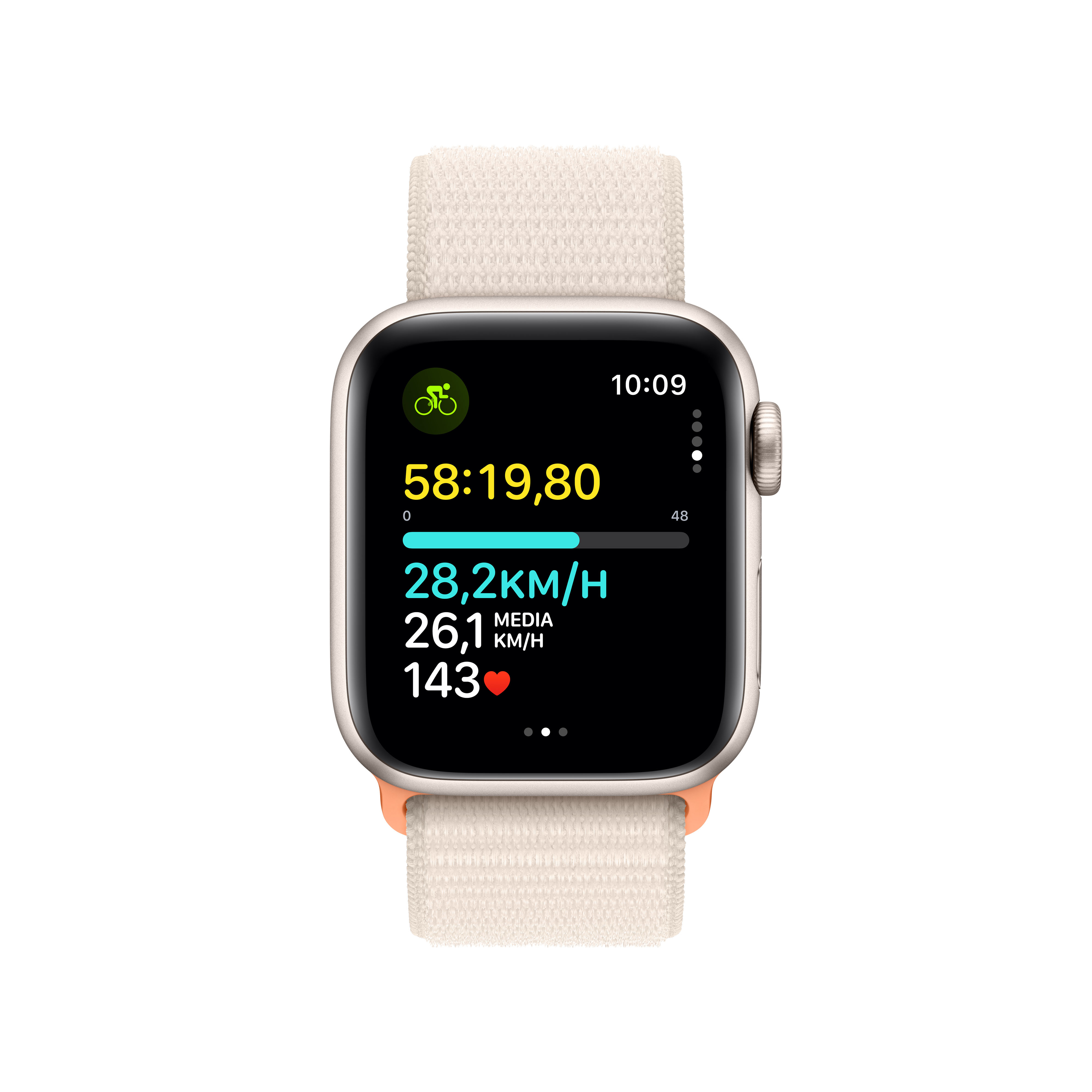 Apple Watch SE OLED 40 mm Numérique 324 x 394 pixels Écran tactile 4G Beige Wifi GPS (satellite)