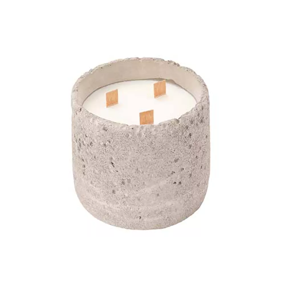 Geurkaars COSY@HOME 164358 3 Wicks / Rustic / grijs / 14x14cm