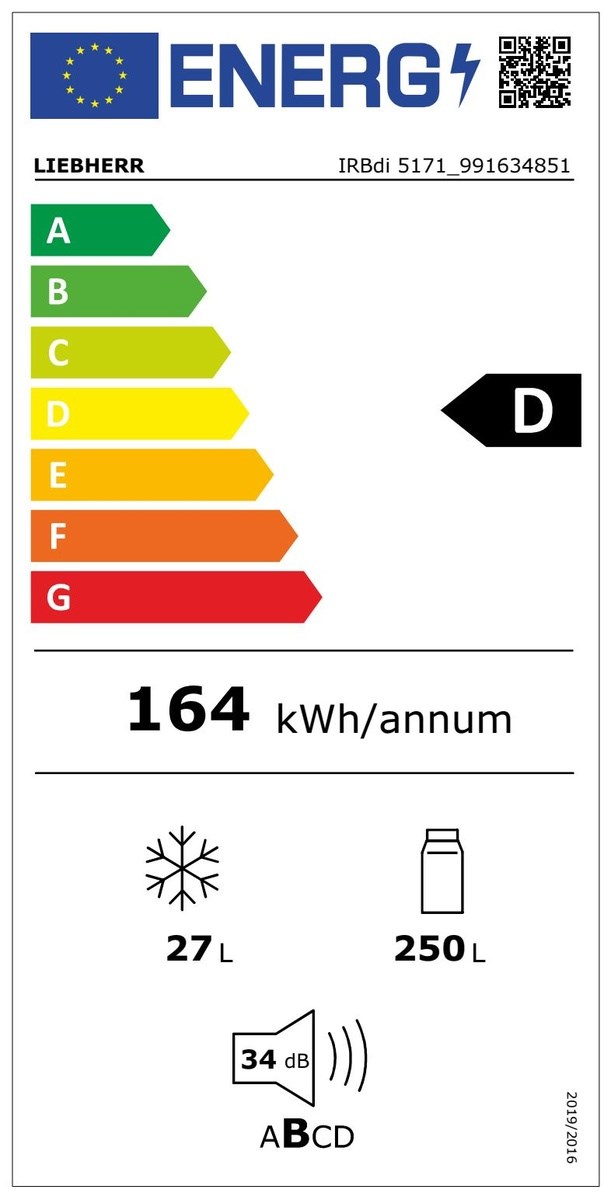 Liebherr IRBdi 5171 Peak BioFresh frigo combine Intégré 276 L D
