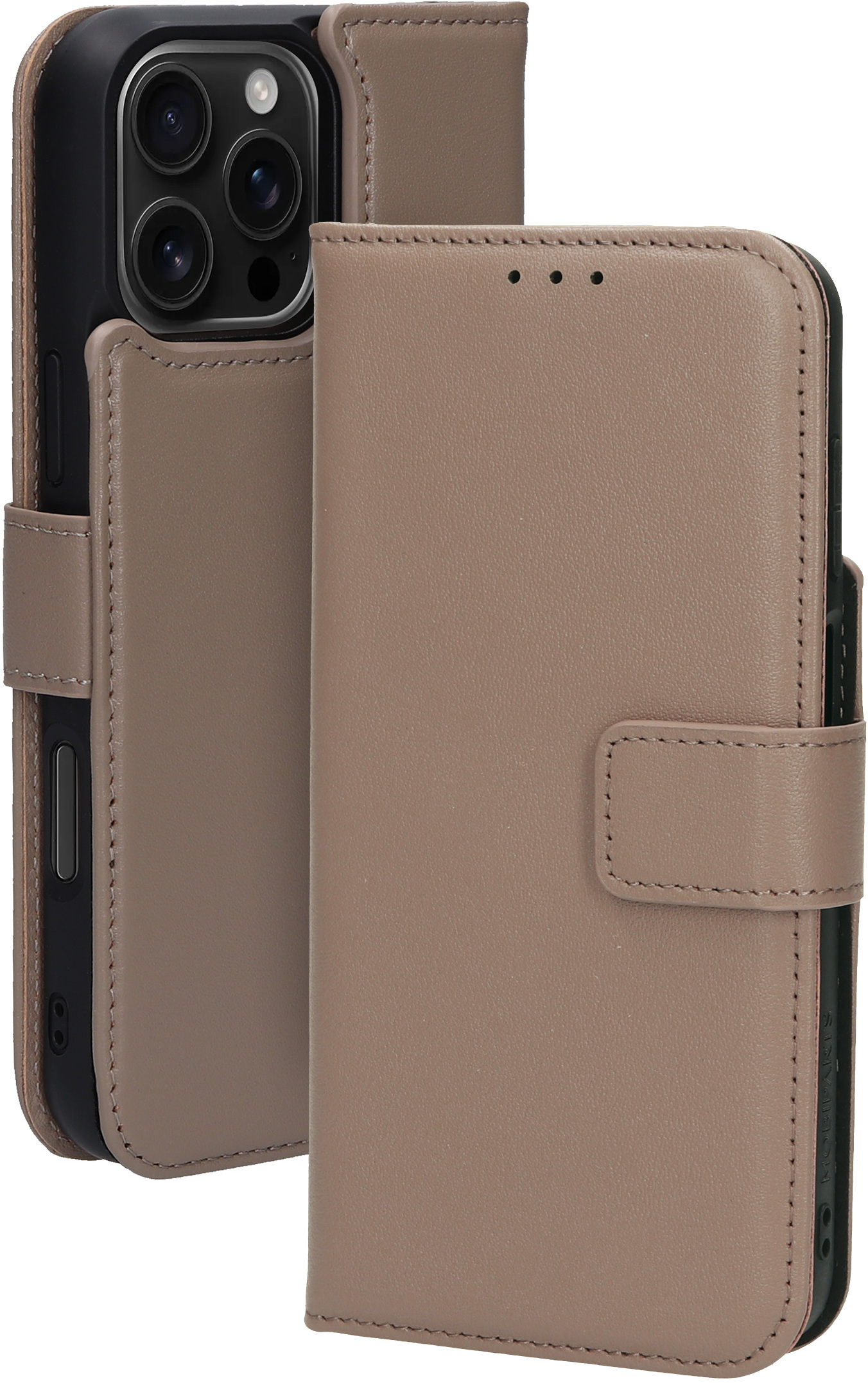 Mobiparts Leather 2 in 1 Wallet Case Apple iPhone 16 Pro Max Taupe