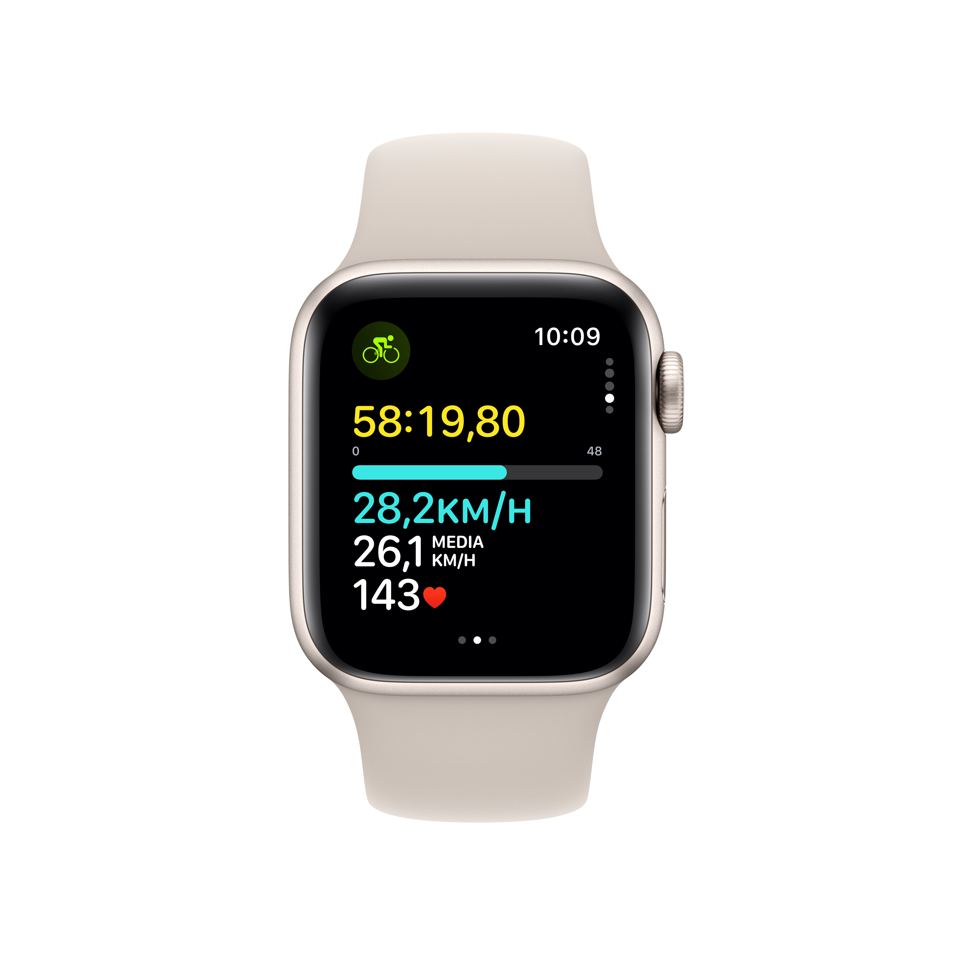 Apple Watch SE OLED 40 mm Numérique 324 x 394 pixels Écran tactile Beige Wifi GPS (satellite)