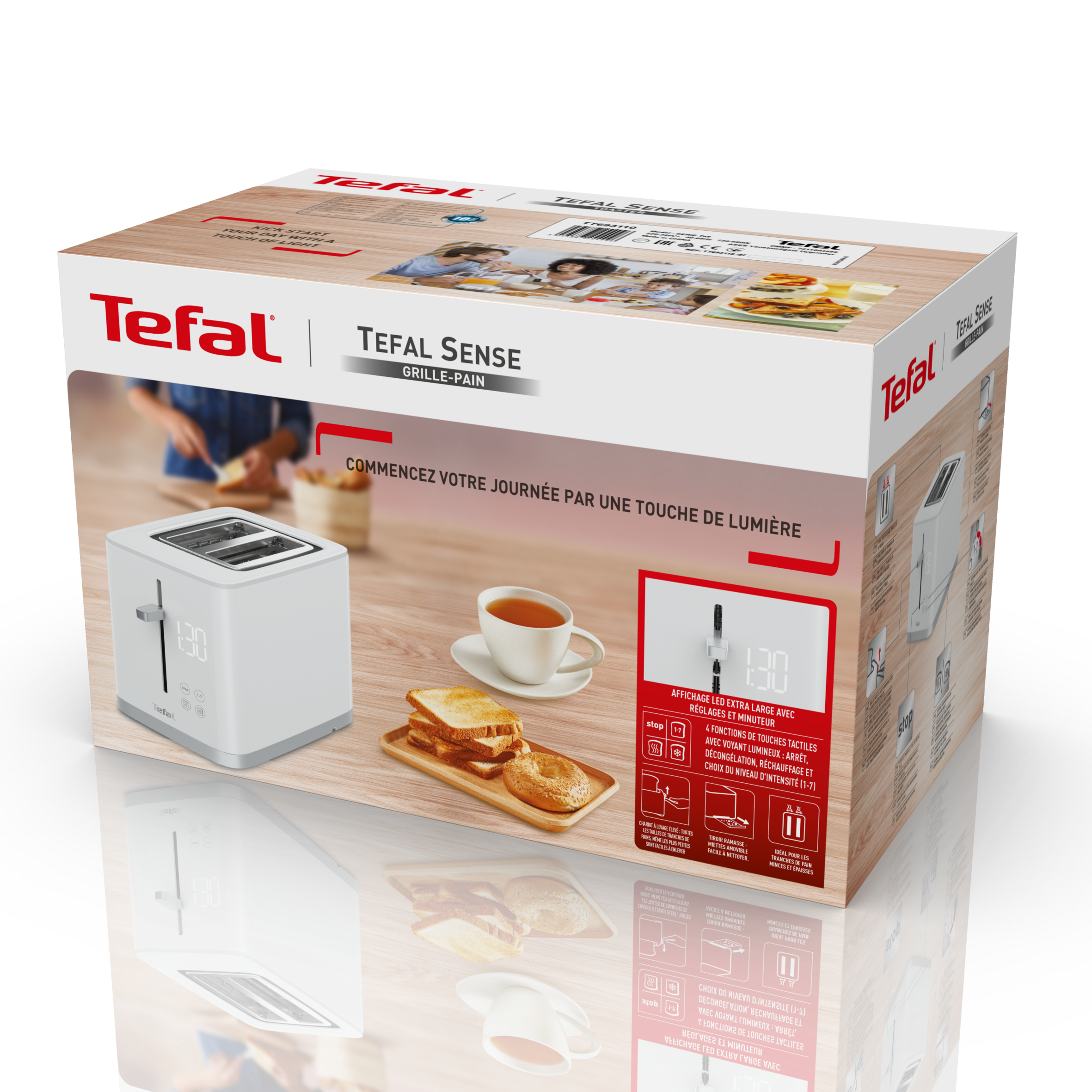Broodrooster TEFAL TT693110 Sense wit