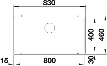 Spoelbak BLANCO 526005 Subline 800-U Silgranit Zwart