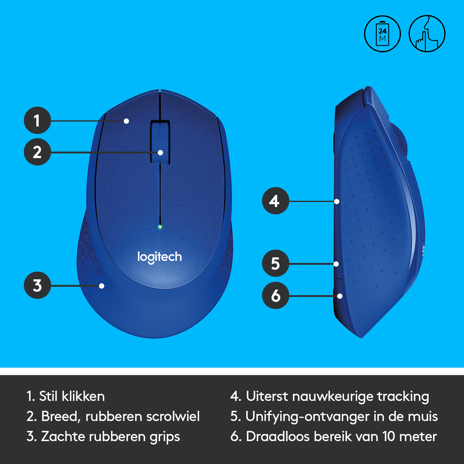 Draadloze Muis Logitech M330 Blue