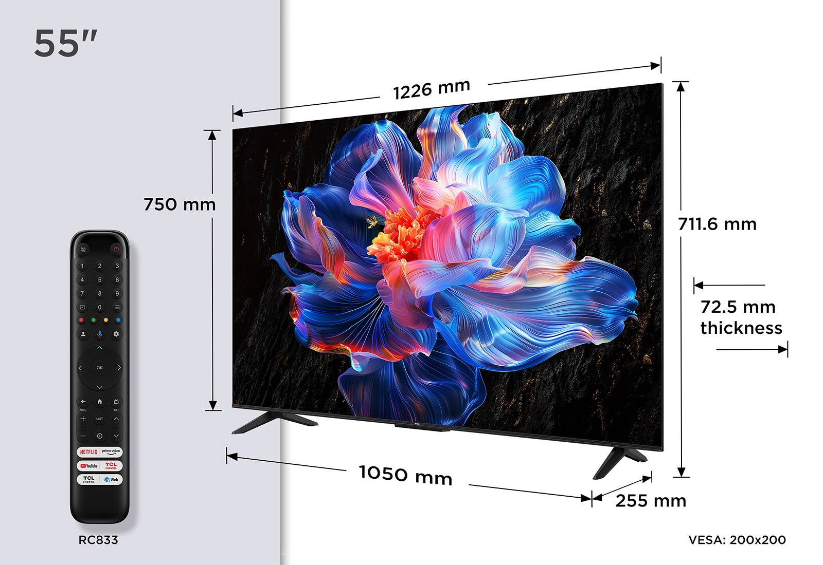 TCL V6C 55V6C tv 139,7 cm (55") 4K Ultra HD Smart TV Wifi Metallic 270 cd/m²
