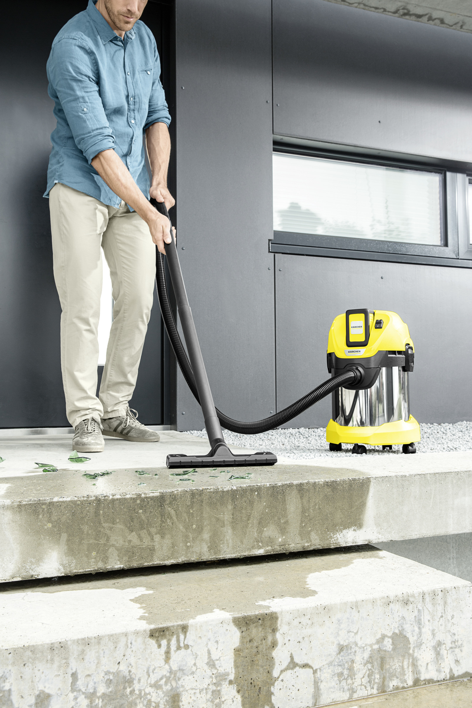 Nat-&droogzuiger KARCHER WD3 rvs Premium battery set