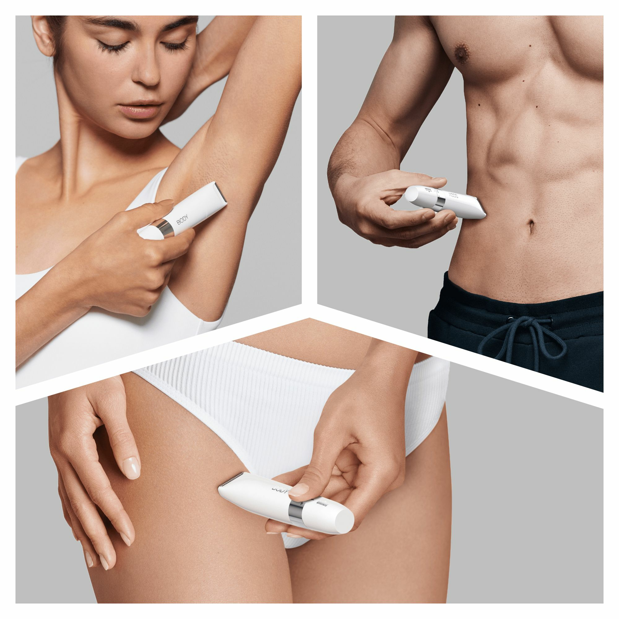 Braun Body BS1000 Mini Trimmer, Elektrische Ontharing Voor Vrouwen En Mannen, Wit