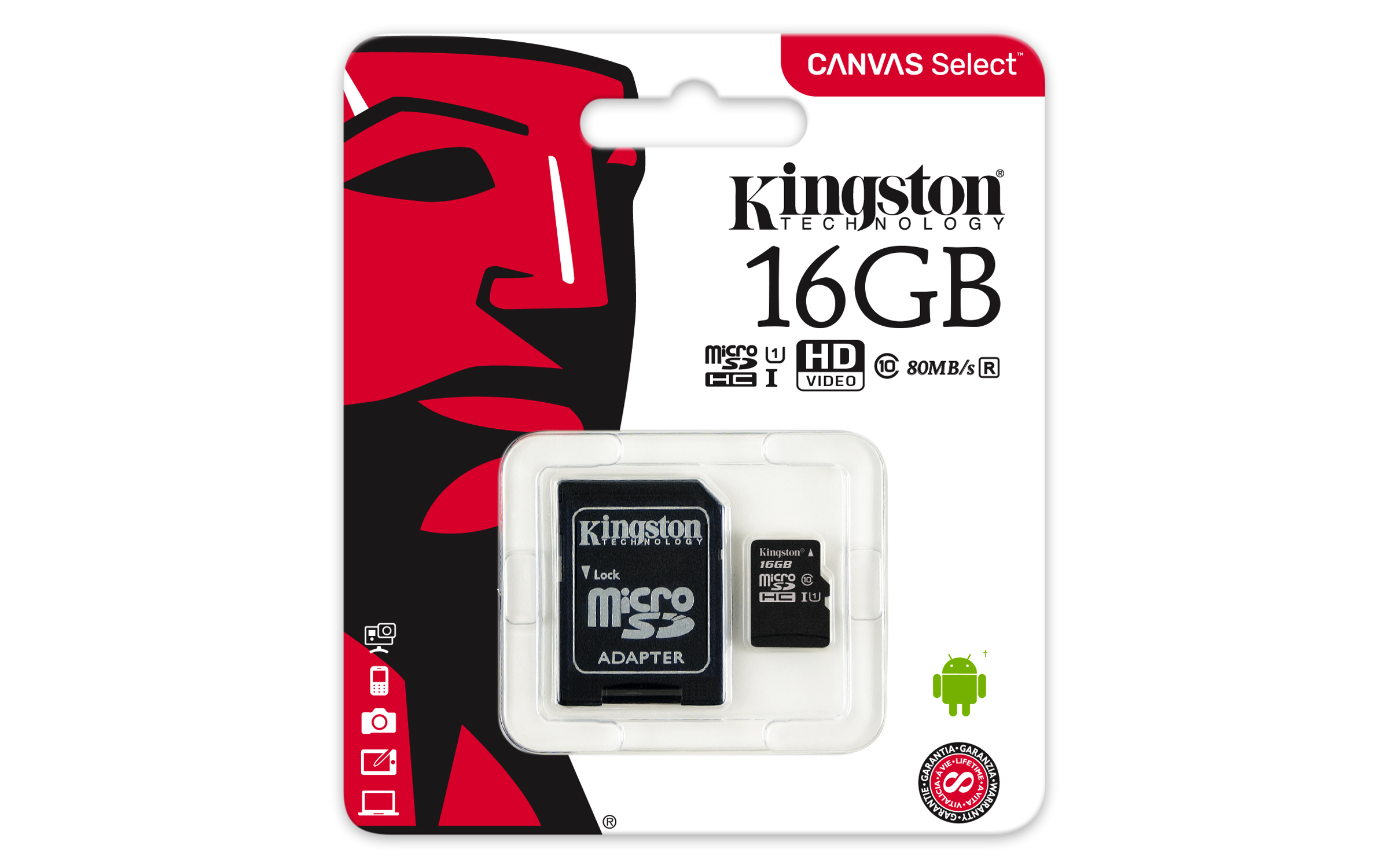 Kingston Technology Canvas Select 16 GB MicroSDHC UHS-I Klasse 10