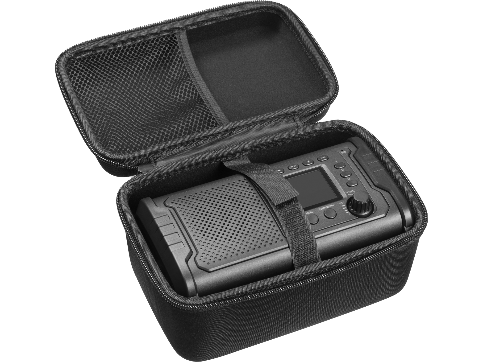 DAB radio SANDBERG Survivor 421-38 / 20000mAh solar powerbank / Bluetooth / zaklamp / zwengel