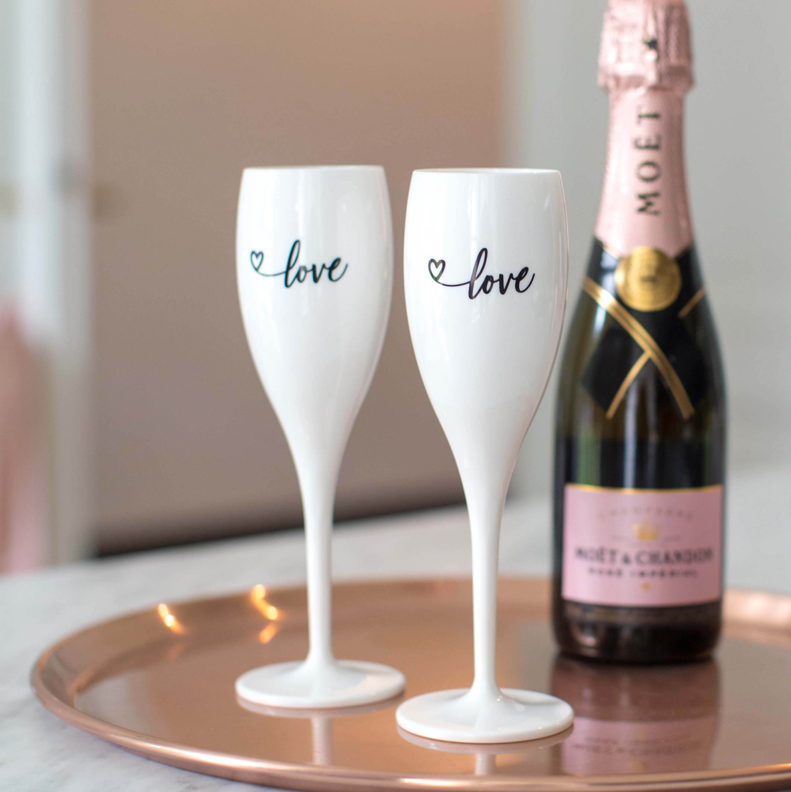 Glas KOZIOL 3439525 Cheers Love 2.0 White 100ml