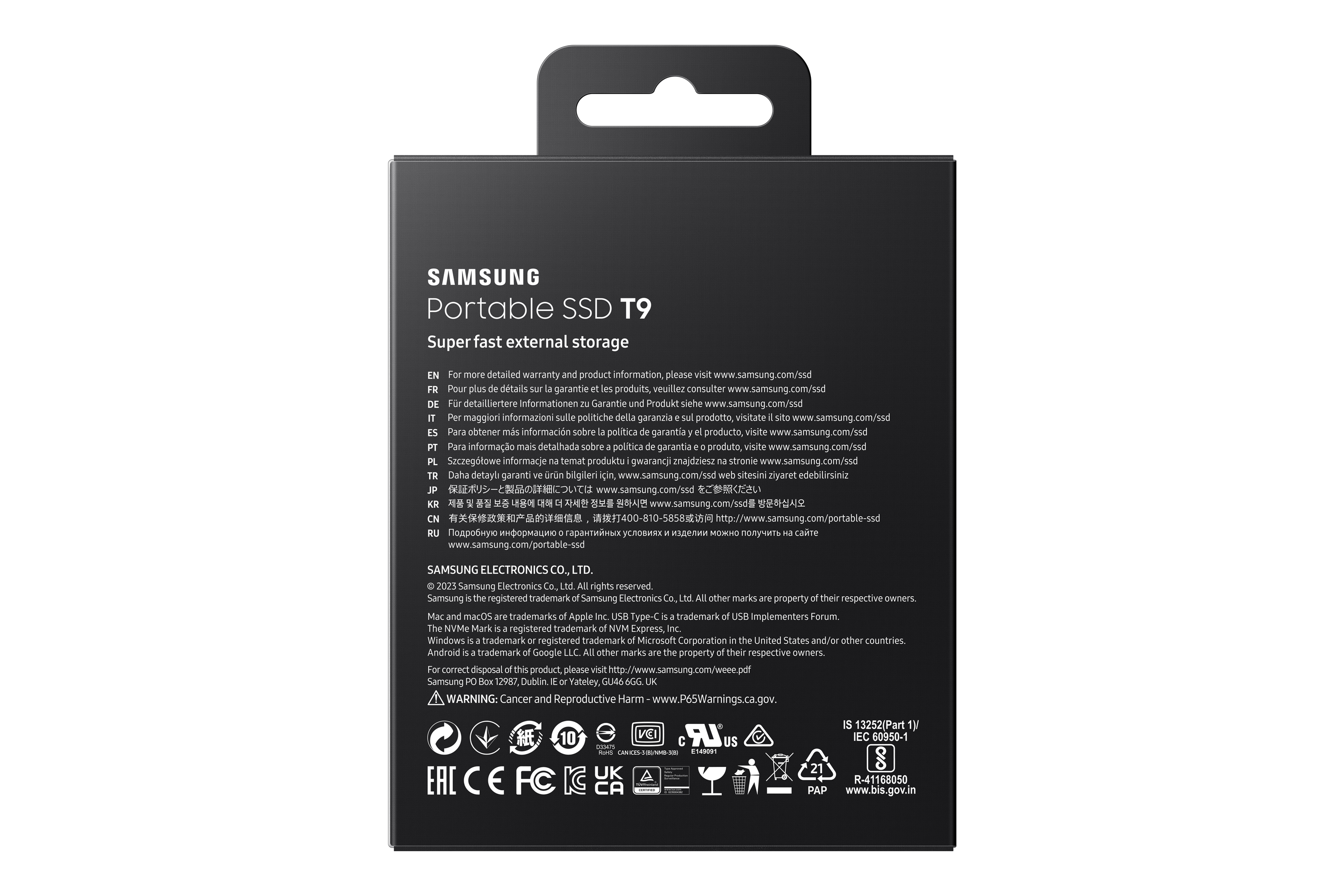 SAMSUNG T9 2TB PORTABLE SSD