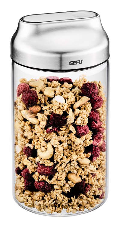 Bewaardoos GEFU 51.GF33741 Kippo / 1000ml / glas / inox deksel