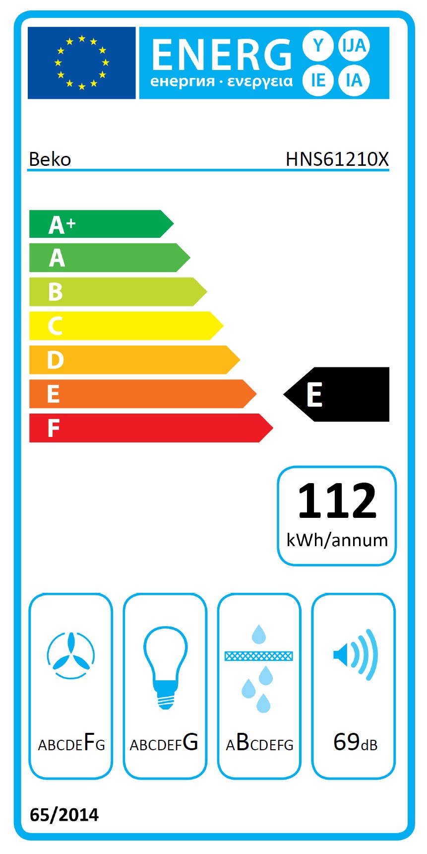 Hotte BI Beko Comfort line HNS 61210 X