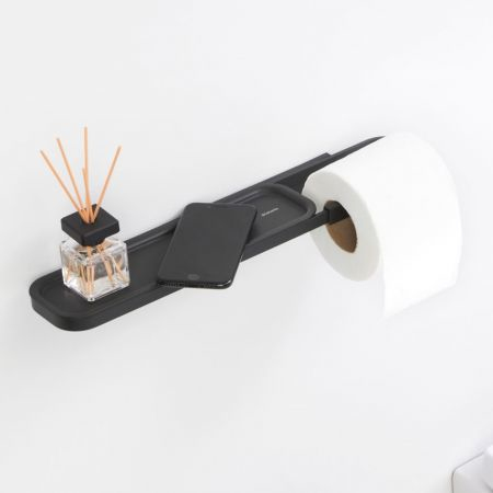 Toiletrolhouder met plankje BRABANTIA 303128 Mindset Grey