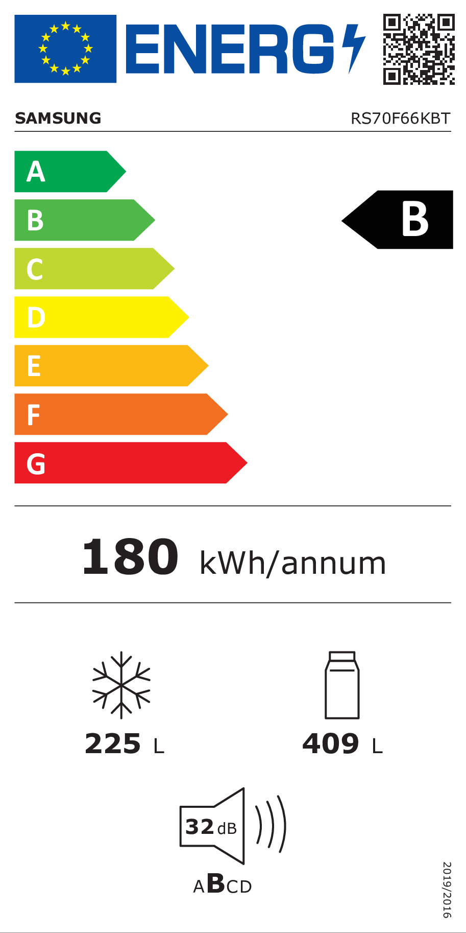 Koelkast SAMSUNG RS70F66KBTEF / SBS / B / mat inox / wifi