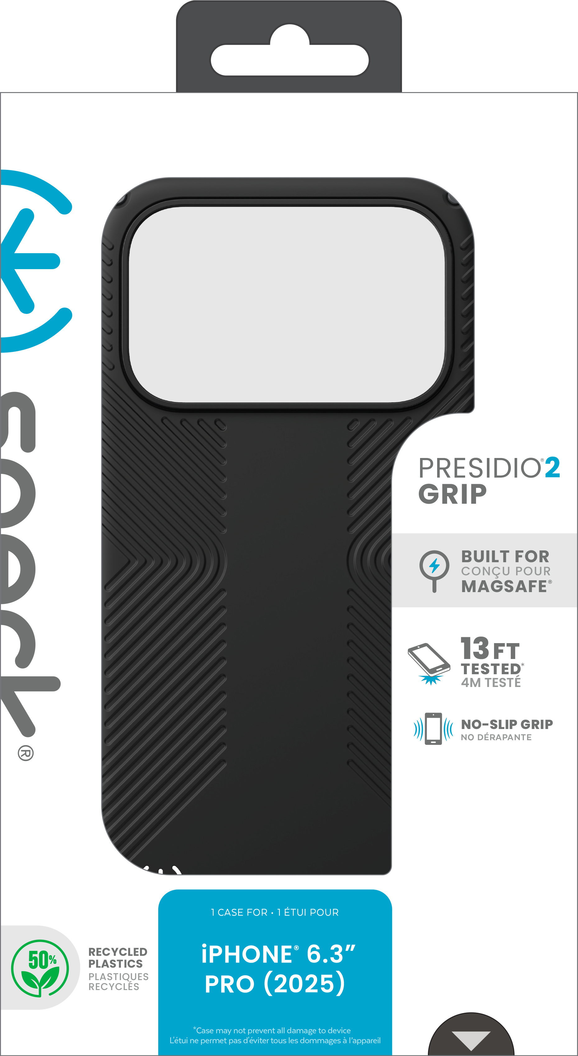 Speck Presidio2 Grip + MS Apple iPhone 17 Pro Black - with Microban