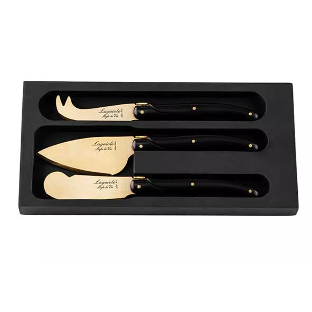 Kaasmessenset Laguiole 5884002 Prestige Line / Gold Stonewash / set-3