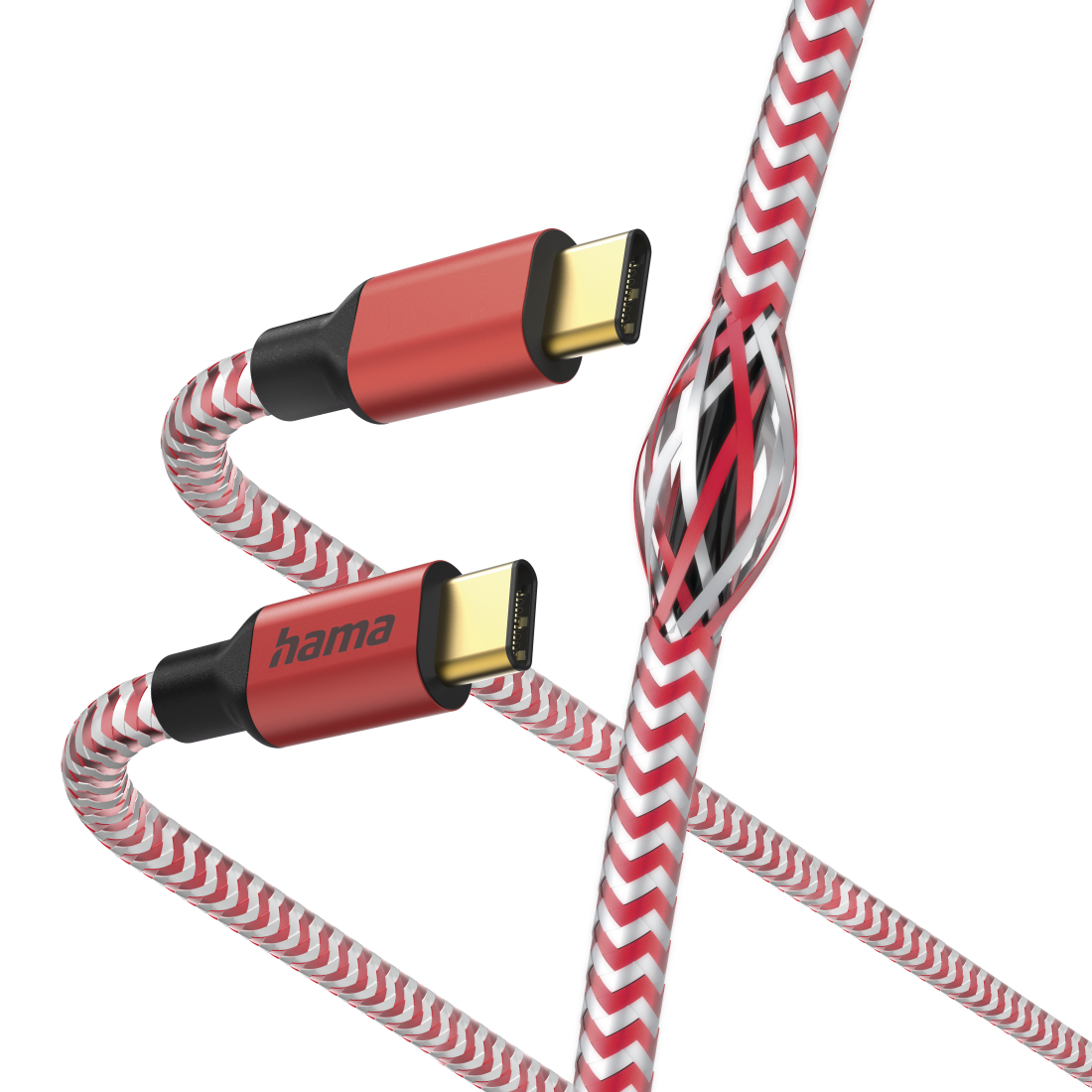 Kabel USB HAMA Reflective USB-C > USB-C 1.5M Rood