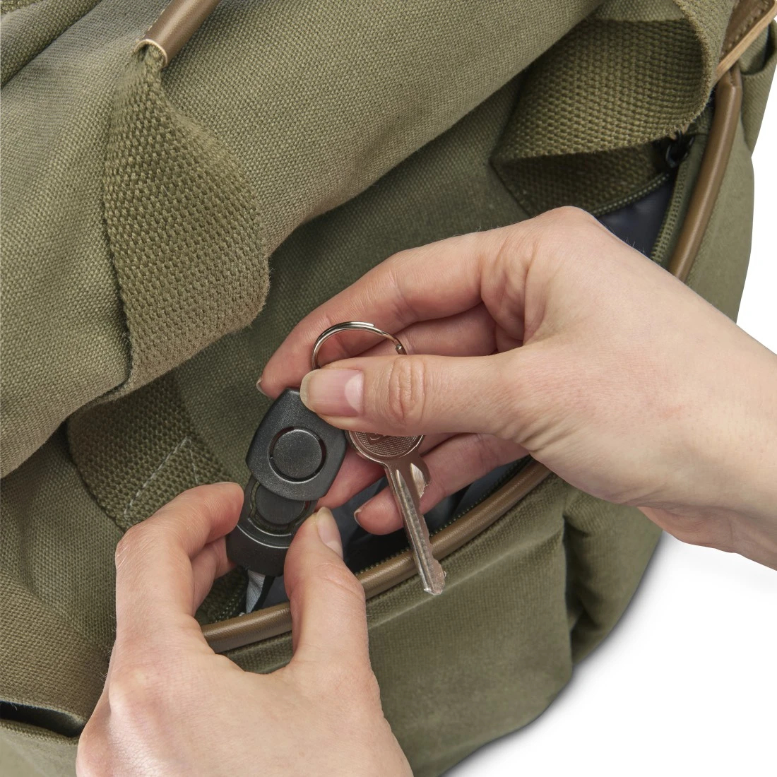 Hama Pureline Laptop Backpack, up to 41 cm (16.2), Green/Brown