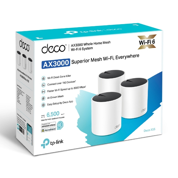 TP-Link Deco X55 Mesh Wi-Fi 6 - 3-PACK