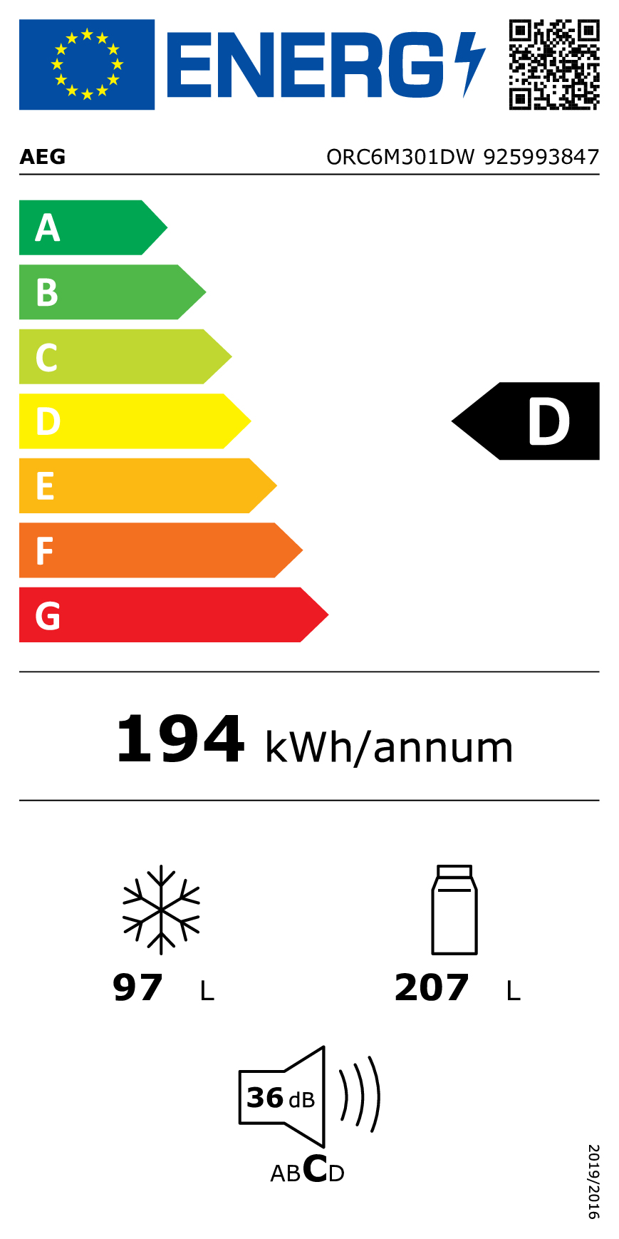 AEG Réfrigérateur Combiné ORC6M301DW