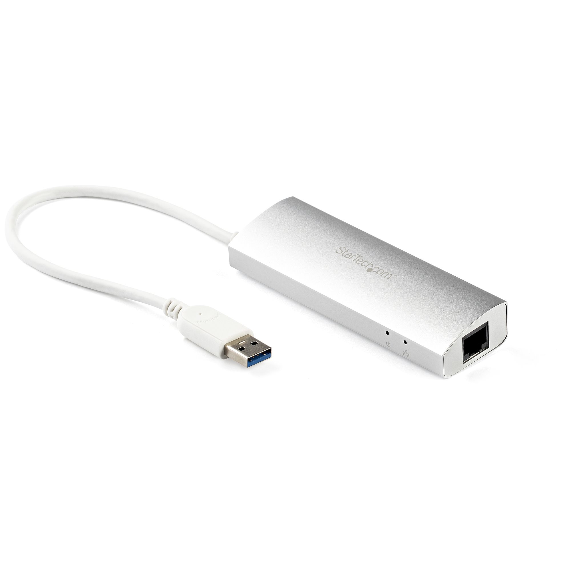 StarTech.com 3-Port USB Hub met Ethernet, USB-A Ports, Gigabit Ethernet/GbE, USB 5Gbps, Robuust Ontwerp, Bus-Powered, Compacte USB 3.0 Laptop Hub
