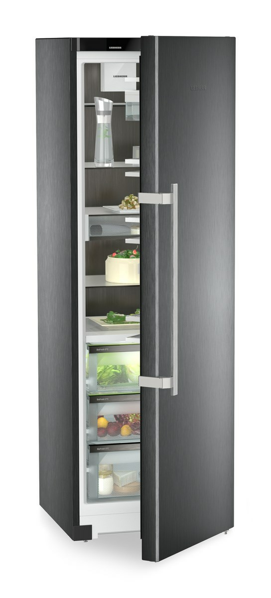 Liebherr RBbsb 525i Prime réfrigérateur Pose libre 386 L B Noir, Acier inoxydable