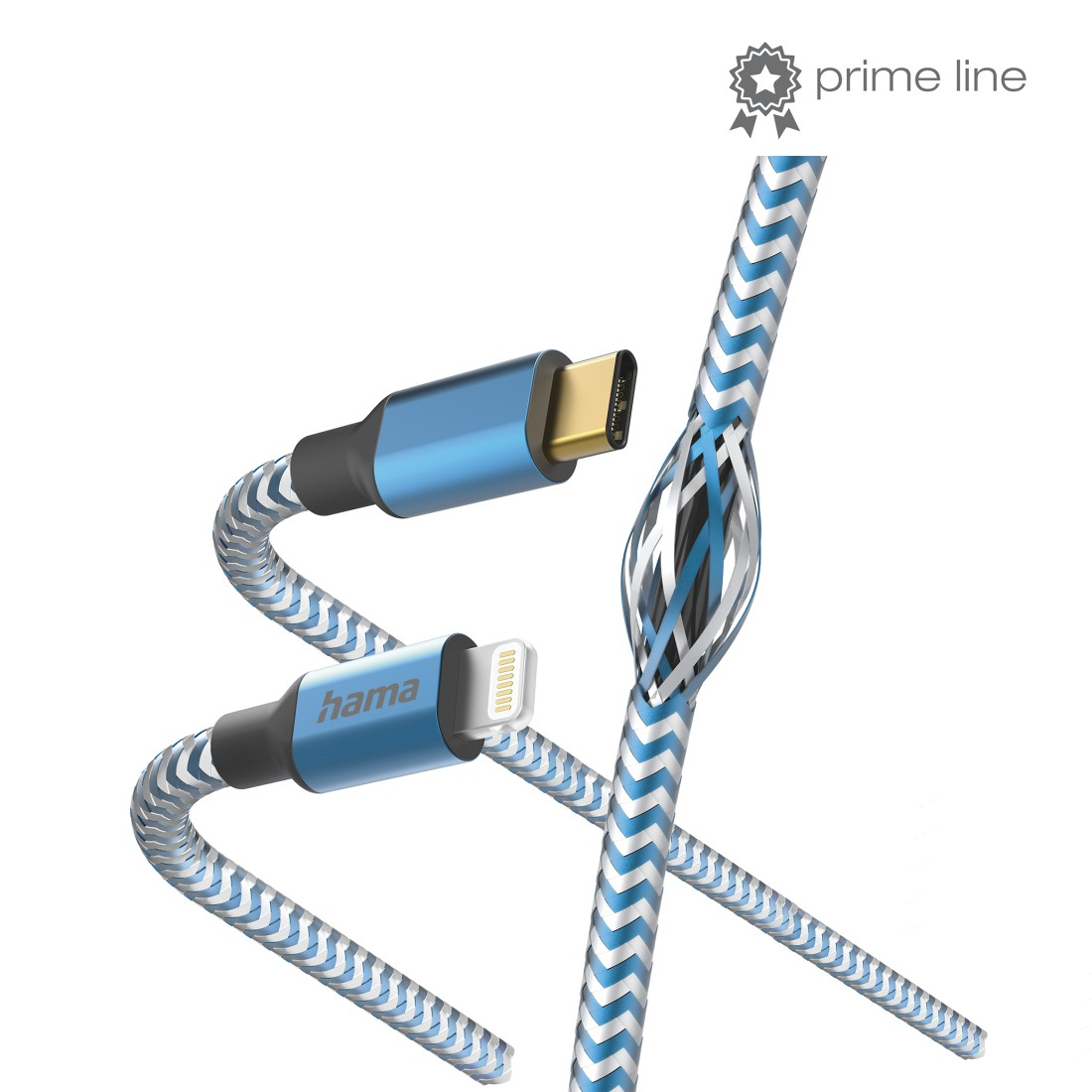 Hama Câble de charge Reflective, USB-C - Lightning, 1,5 m, nylon, bleu