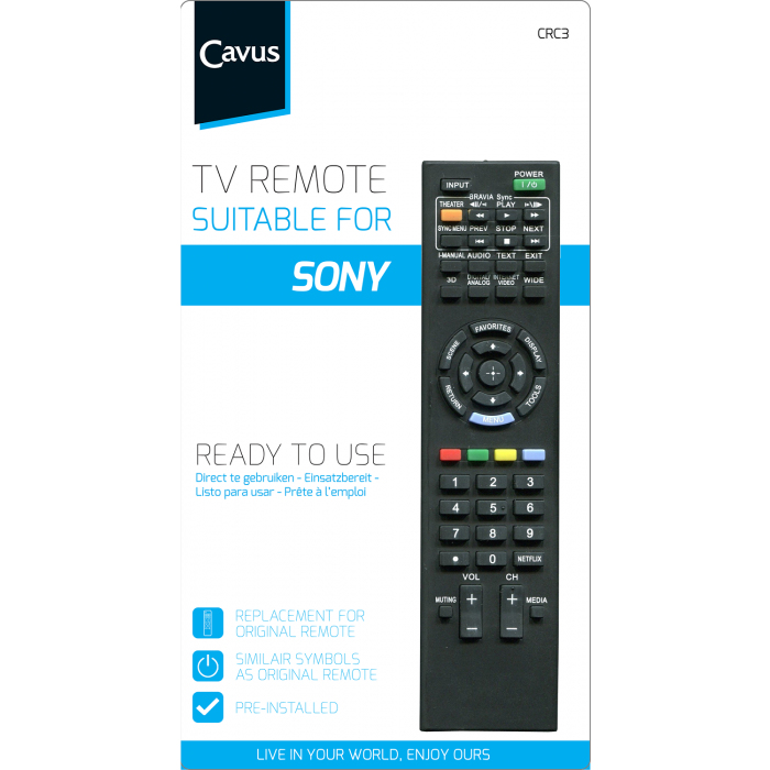 Afstandsbediening CAVUS CRC3 voor Sony