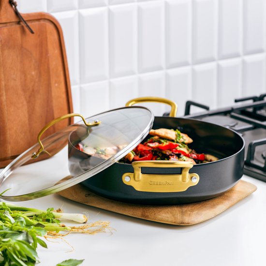Skillet GREENPAN CC005666-001 Barcelona 30cm Zwart/Goud