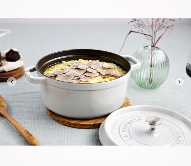 Staub cocotte rond 28 cm white truffle