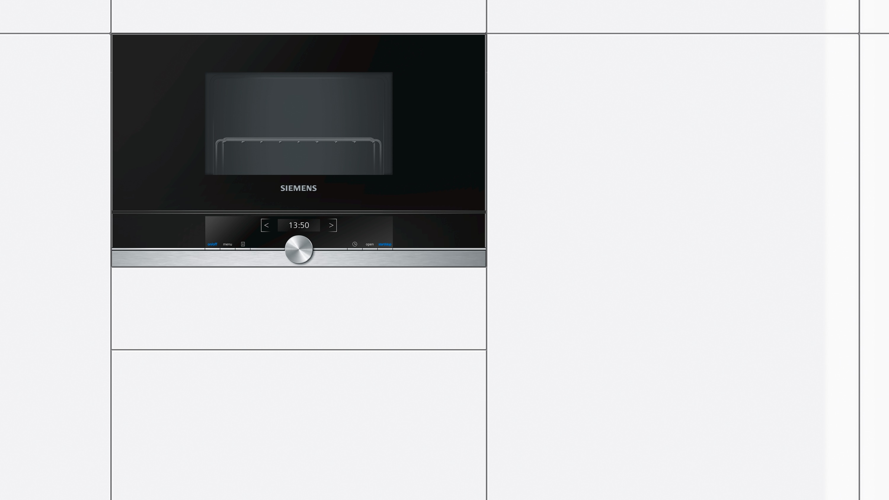 Siemens BE634LGS1 micro-onde Intégré 21 L 900 W Noir, Argent