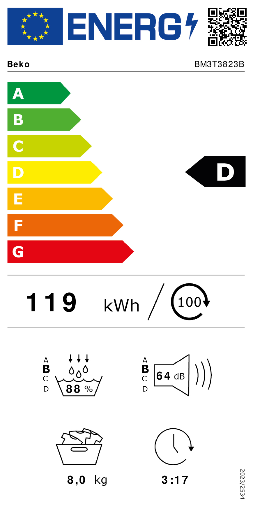 Beko sèche-linge BM3T3823B