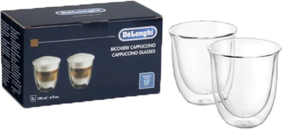 Cappuccino glazen DELONGHI DLSC 311 set van 2 dubbelwandig